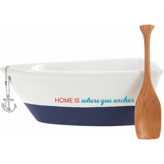 Home 7" Boat Serving Dish with Oar