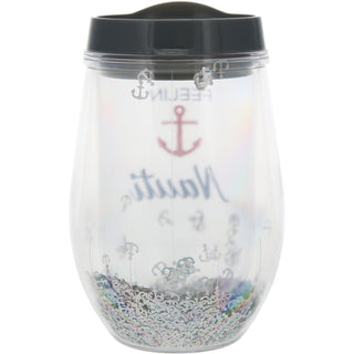 Feelin' Nauti 12 oz Acrylic Stemless Wine Glass with Lid