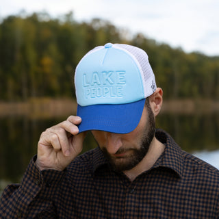 Lake People Adjustable Lake Blue Neoprene Mesh Hat