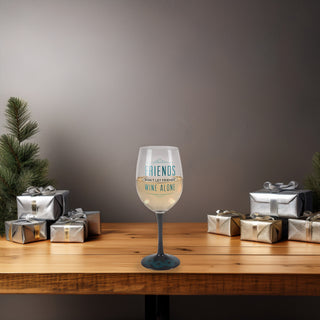 Wine Alone 12 oz Wine Glass Tealight Holder