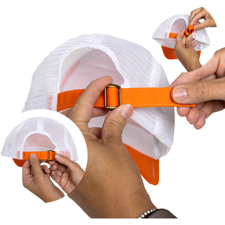 Hunting People Adjustable Orange Neoprene Mesh Hat