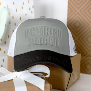 Retired People Adjustable Light Gray Neoprene Mesh Hat