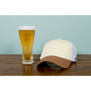 Beer People Adjustable Khaki Neoprene Mesh Hat