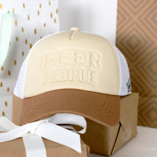 Beer People Adjustable Khaki Neoprene Mesh Hat