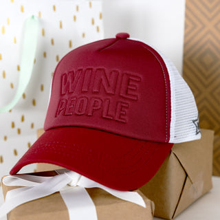 Wine People Adjustable Maroon Neoprene Mesh Hat