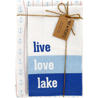 Live Love Lake Tea Towel Gift Set (2 - 20" x 28")