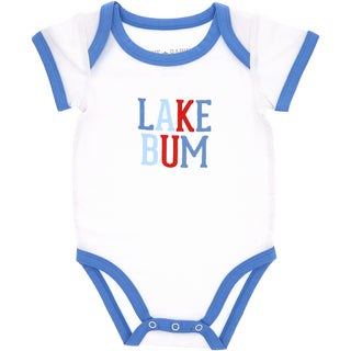 Lake Bum 6-12 Month Blue Trimmed Bodysuit