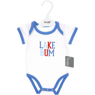 Lake Bum 6-12 Month Blue Trimmed Bodysuit