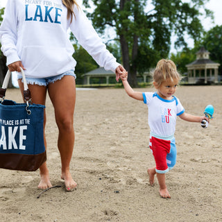 Lake Bum Blue Trimmed Bodysuit