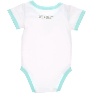 Beach Bum 6-12 Month Aqua Trimmed Bodysuit