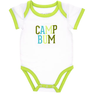 Camp Bum 6-12 Month Light Green Trimmed Bodysuit