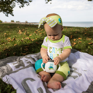 Camp Bum 6-12 Month Light Green Trimmed Bodysuit