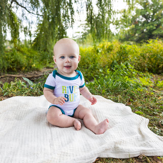 River Bum 6-12 Month Dark Teal Trimmed Bodysuit