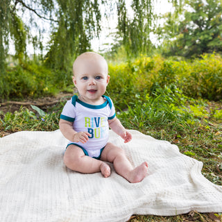River Bum 6-12 Month Dark Teal Trimmed Bodysuit