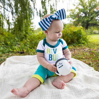 River Bum 6-12 Month Dark Teal Trimmed Bodysuit