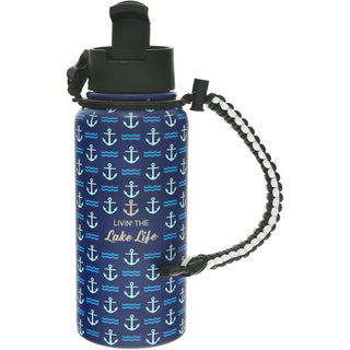 Lake Life 32 oz Stainless Steel Water Bottle with Paracord Survival Handle