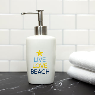 Live Love Beach Ceramic Soap/Lotion Dispenser