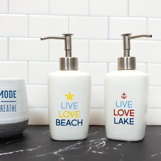 Live Love Beach Ceramic Soap/Lotion Dispenser