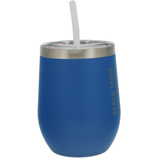 Beach Mode 12 oz Stemless Travel Tumbler with Straw