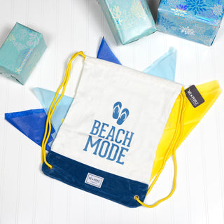 Beach Mode 13" x 17" Canvas Drawstring Bag