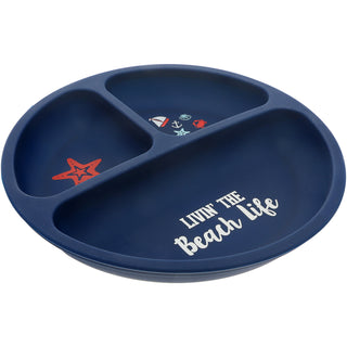 Beach Life 7.75" Divided Silicone Suction Plate