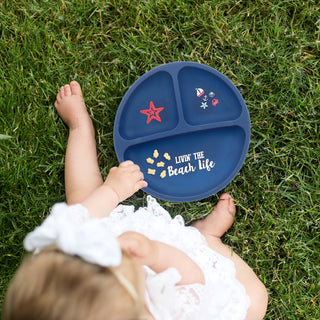 Beach Life 7.75" Divided Silicone Suction Plate