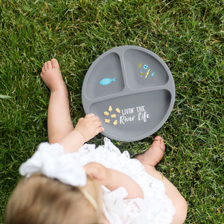 River Life 7.75" Divided Silicone Suction Plate