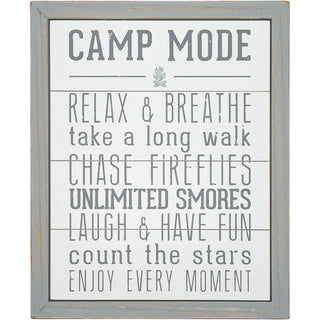Camp Mode 12" x 15" MDF Sign