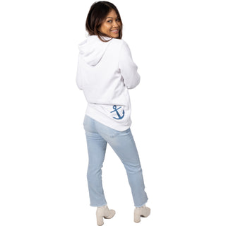 The Lake Medium White Unisex Hooded Sweatshirt