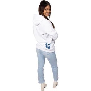 The Beach Small White Unisex Hooded Sweatshirt