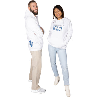 The Beach Small White Unisex Hooded Sweatshirt