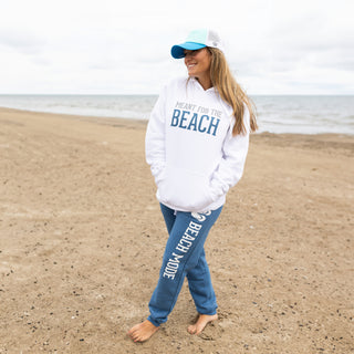 The Beach Small White Unisex Hooded Sweatshirt