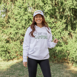 Camping Small White Unisex Hooded Sweatshirt