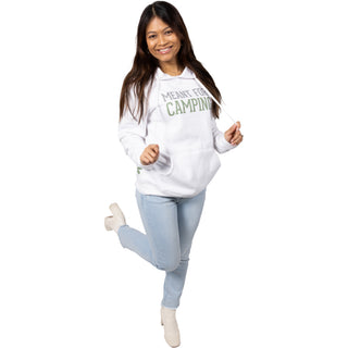 Camping Small White Unisex Hooded Sweatshirt