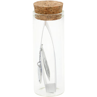 Beach 16.5" - 18.5" Stainless Steel Engraved Necklace in a Bottle