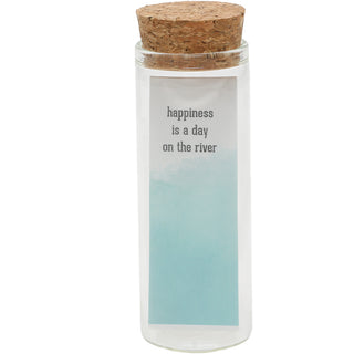 River 16.5" - 18.5" Stainless Steel Engraved Necklace in a Bottle