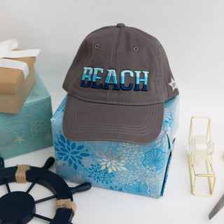 Beach Dark Gray Adjustable Hat