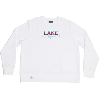 Lake Life White Cotton Blend French Terry Sweatshirt