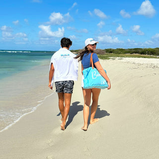 Beach Life S/M White Cotton Blend French Terry Sweatshirt