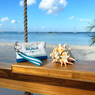 Beach Life 8" x 5" Canvas Wristlet