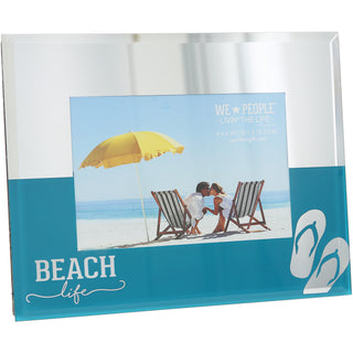 Beach Life 9" x 7" Mirrored Glass Frame
(Holds 6" x 4")
