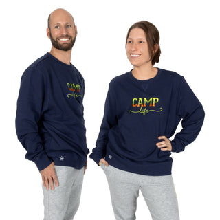 Camp Life S/M Navy Cotton Blend French Terry Sweatshirt
