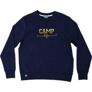 Camp Life S/M Navy Cotton Blend French Terry Sweatshirt