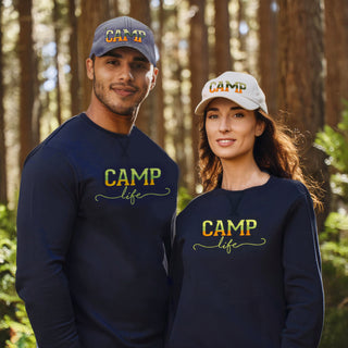 Camp Life S/M Navy Cotton Blend French Terry Sweatshirt