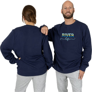 River Life Navy Cotton Blend French Terry Sweatshirt