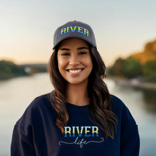 River Life S/M Navy Cotton Blend French Terry Sweatshirt