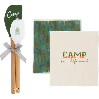 Camp Life Spatula and Reusable Dish Cloth Set
(2 of Each)