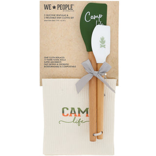 Camp Life Spatula and Reusable Dish Cloth Set (2 of Each)