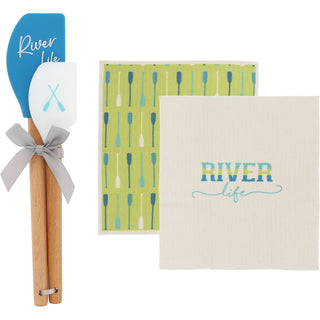 River Life Spatula and Reusable Dish Cloth Set (2 of Each)