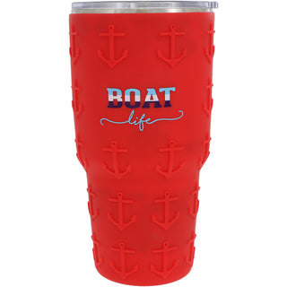 Boat Life 30 oz Travel Tumbler with 3D Silicone Wrap